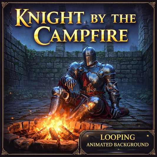 Medieval Knight Campfire Loop | Seamless Animated Background Video | Fantasy Motion Background for Streams, YouTube, VJ, Overlays