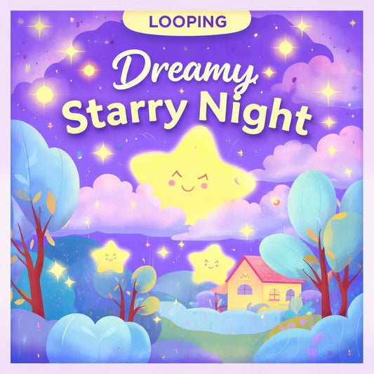 Animated Background Loop | Cute Sleeping Stars Night Sky | Cozy Nursery Space Video for Lo-fi & Relaxing Sleep