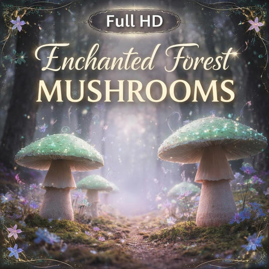 Magic Mushroom Forest Animated Background | Cozy Nature Loop, Fantasy Magic Video | Relaxing Ambience, Streaming, Screensaver
