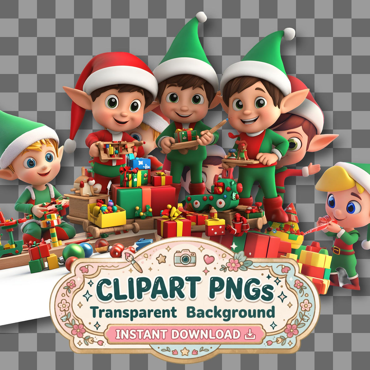 Festive Toy Builders Clipart Pngs
