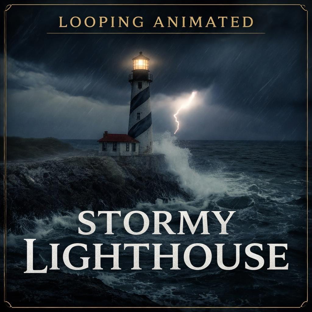 Stormy Ocean Waves Loop | Lighthouse rain background, sea waves video, ocean loop video | calming ocean, stormy video uses