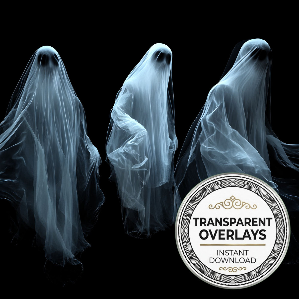 Floating Ghosts Transparent Overlay Pngs