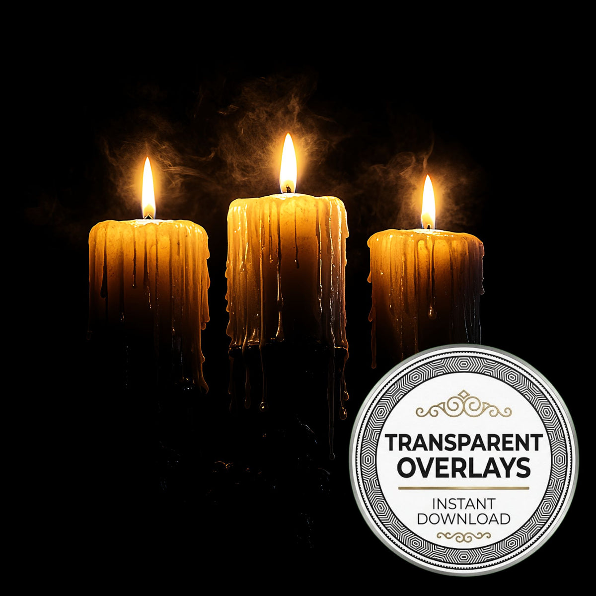 Floating Gothic Candlestick Transparent Overlay Pngs