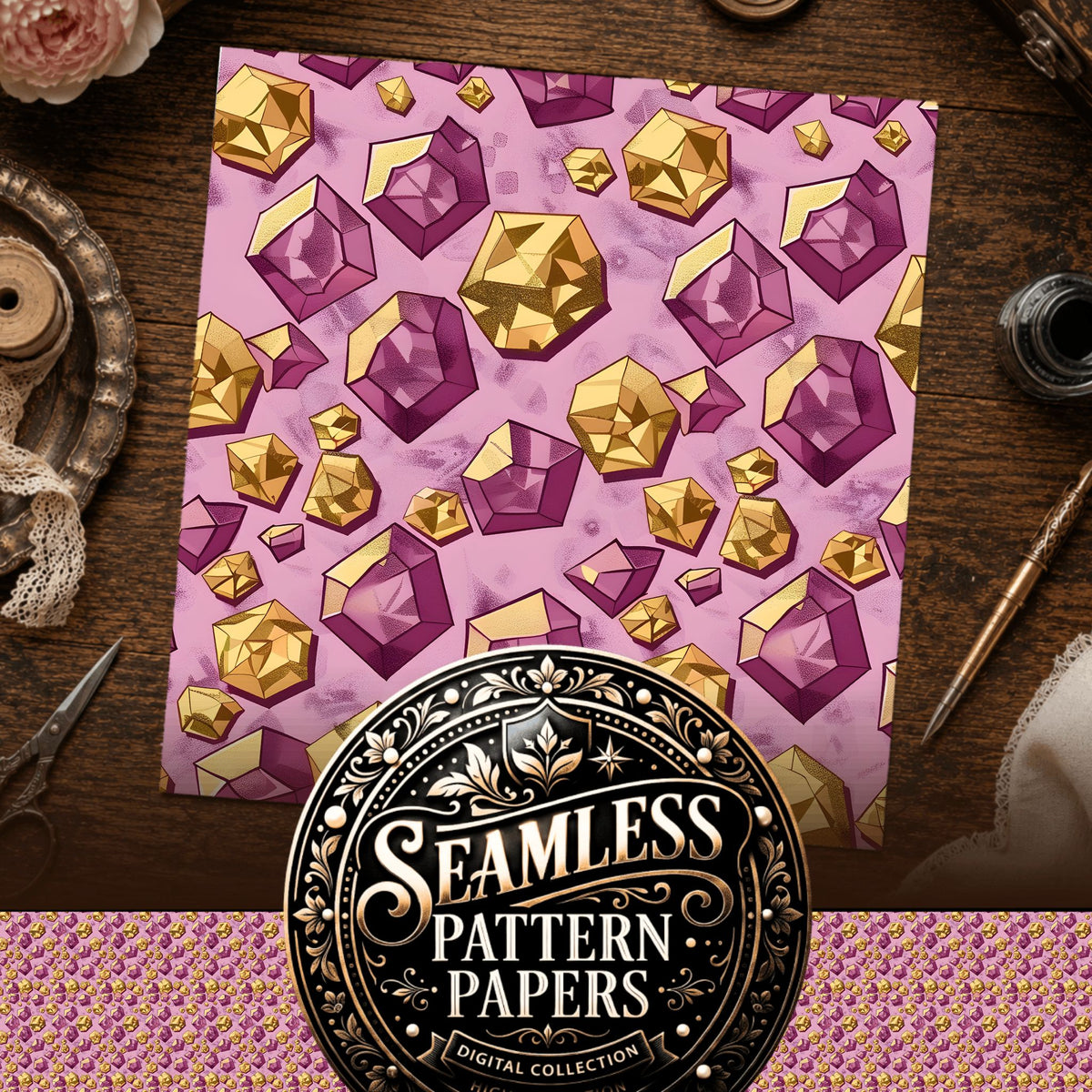 Gems Seamless Pattern
