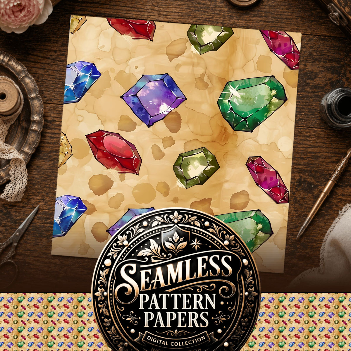 Gems Seamless Pattern