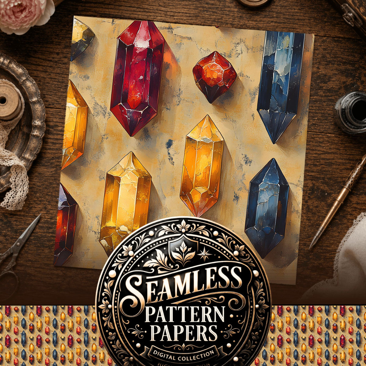 Gems Seamless Pattern