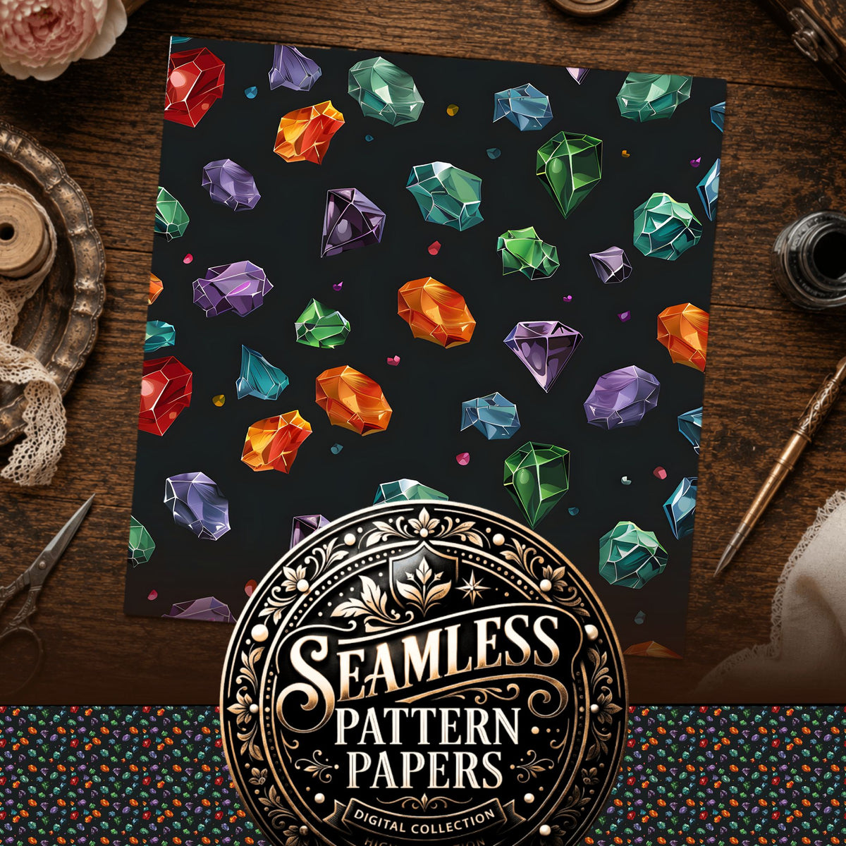 Gems Seamless Pattern