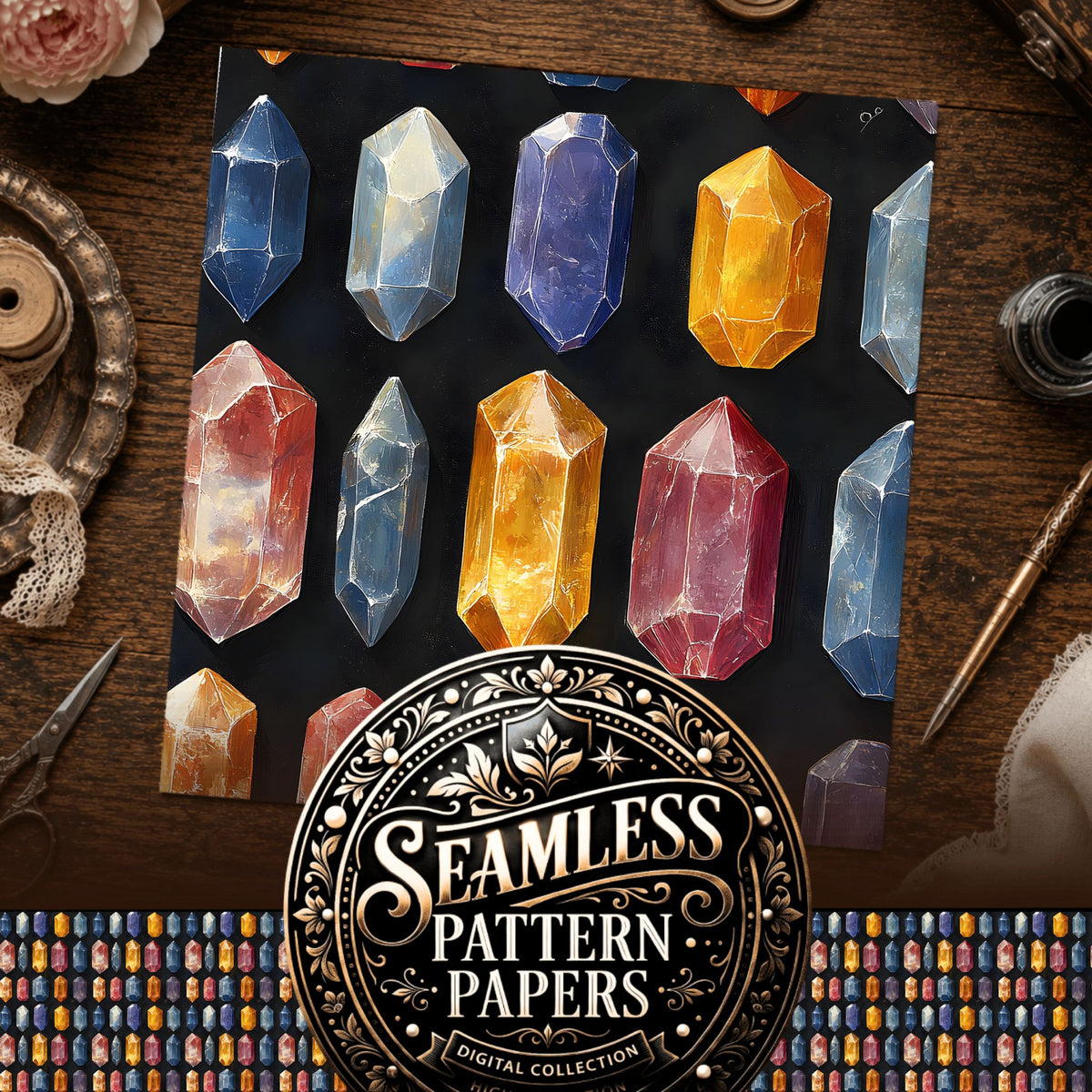 Gems Seamless Pattern
