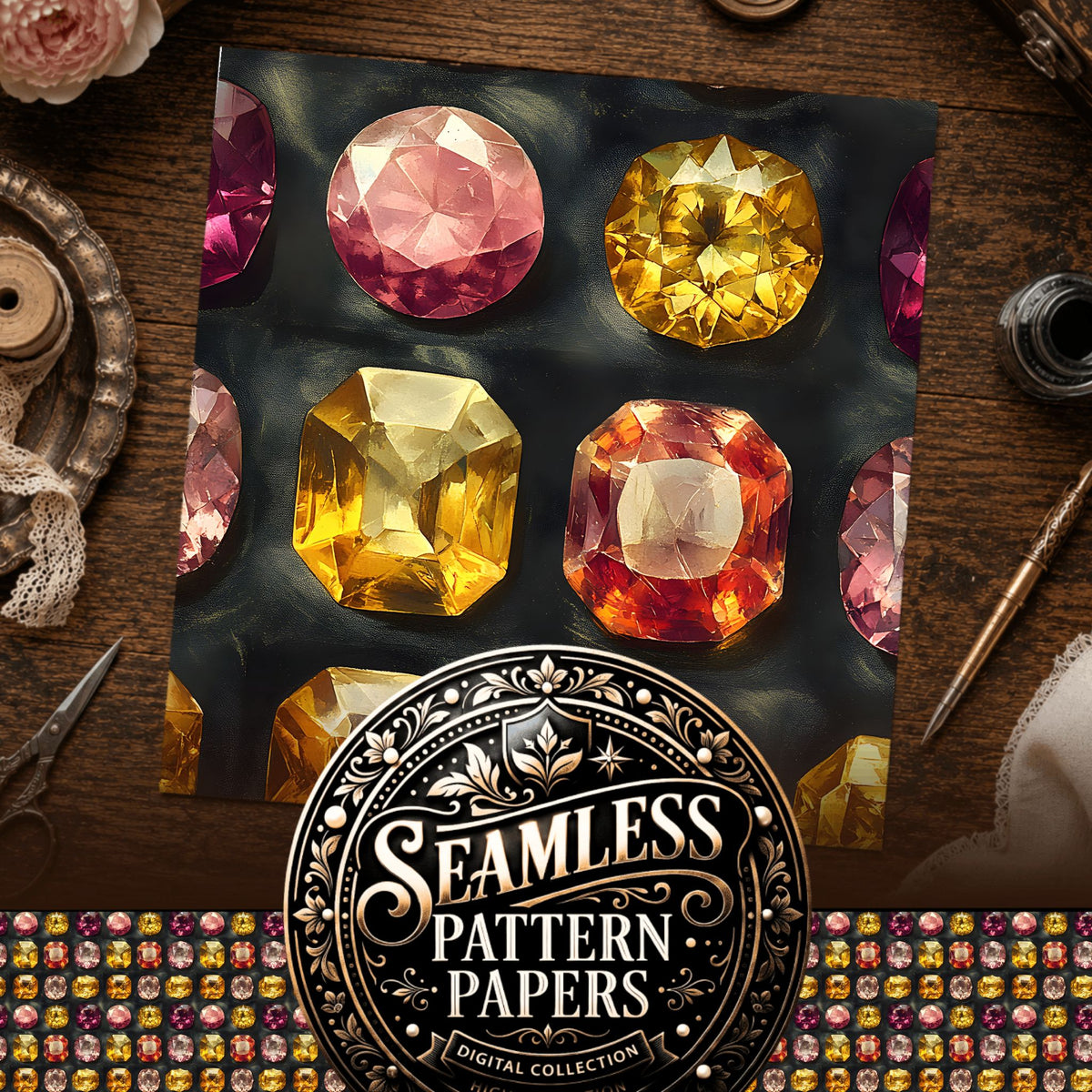 Gems Seamless Pattern