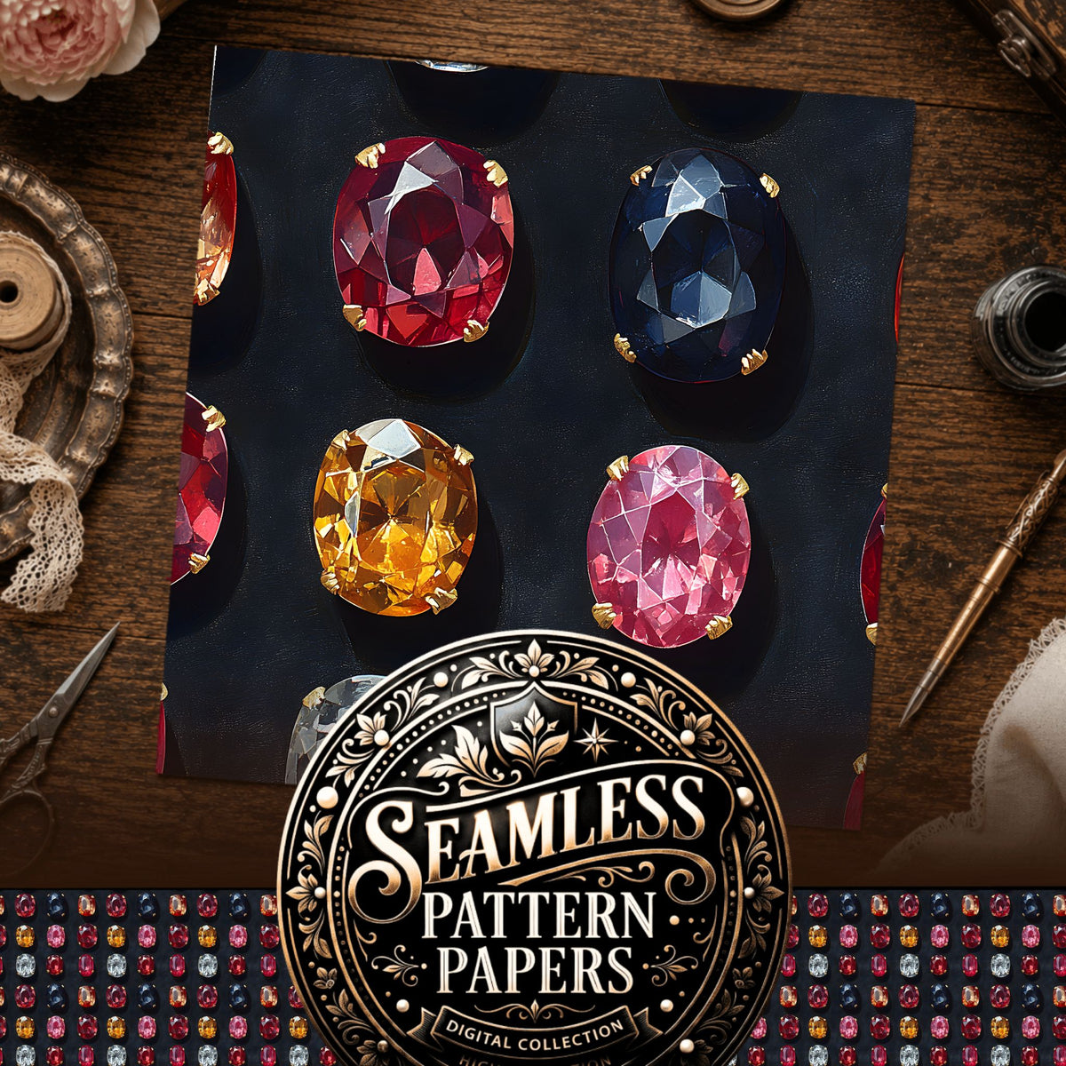 Gems Seamless Pattern
