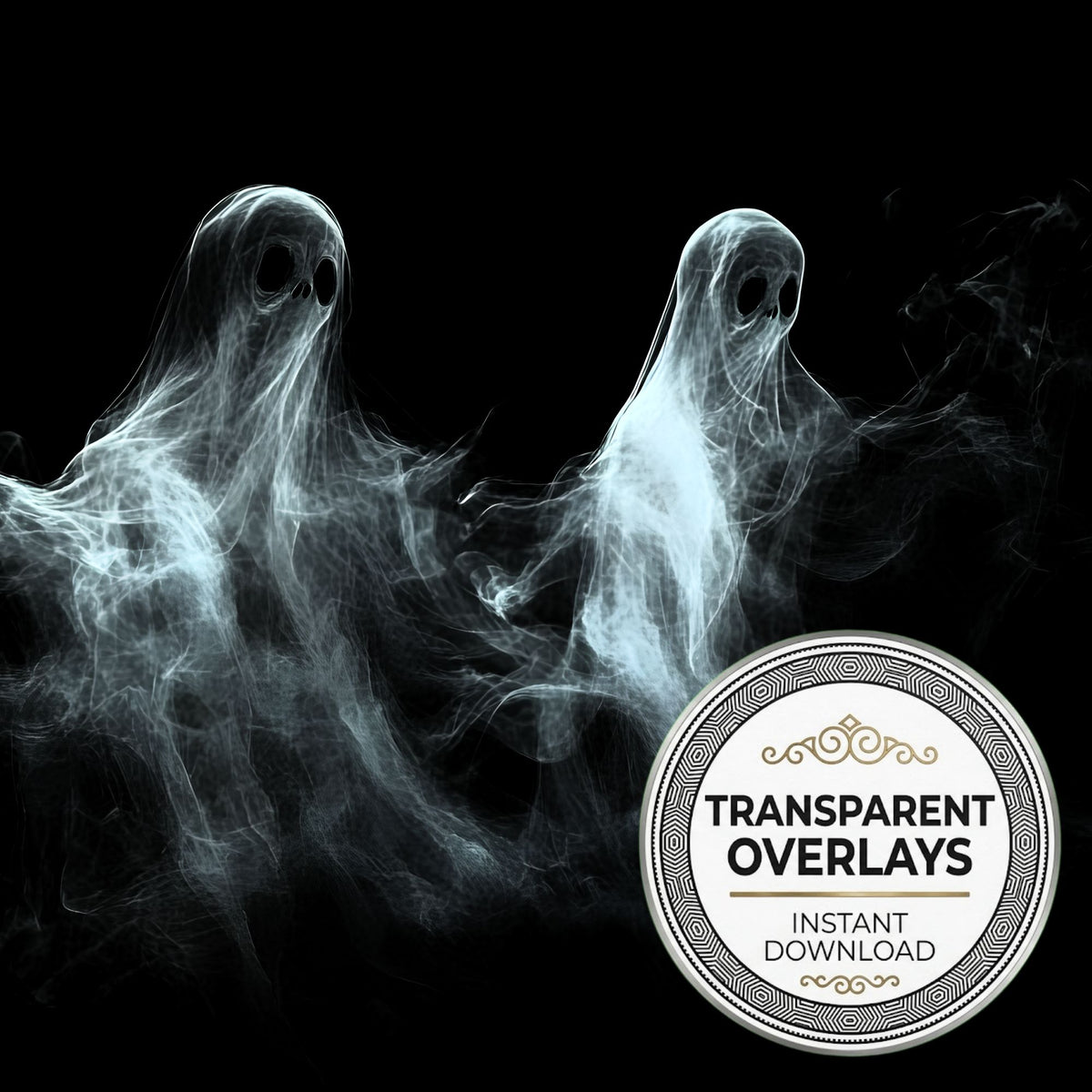 Ghostly Apparitions transparent PNG overlays for photo editing, cover preview