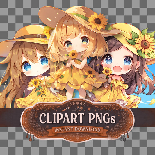 Girlsunflower Clipart Pngs