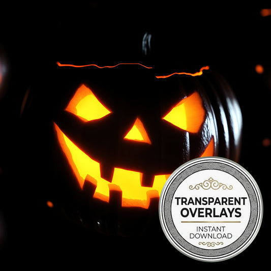 Glowing Jack-O-Lantern Faces Transparent Overlay Pngs