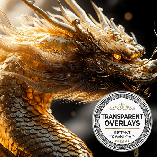 Gold Chinese Dragon Transparent Overlay Pngs