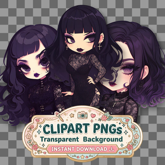 Goth Girl Clipart Pngs