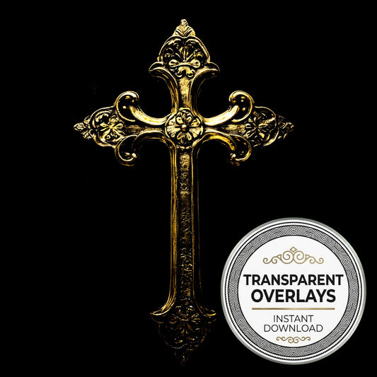 Gothic Gold Cross Transparent Overlay Pngs