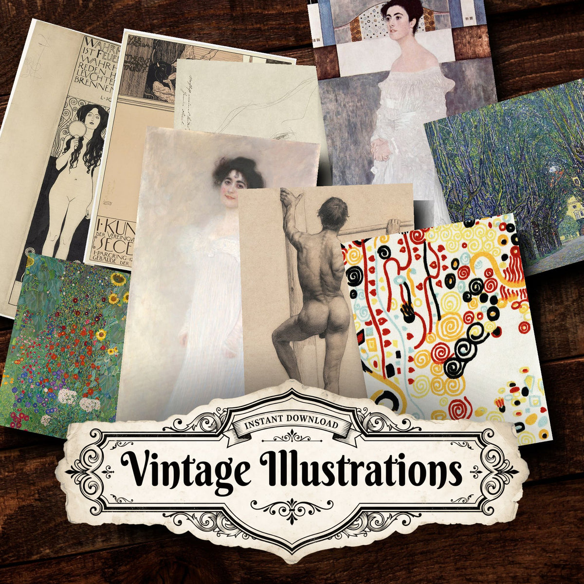 Gustav Klimt Morris Vintage Prints