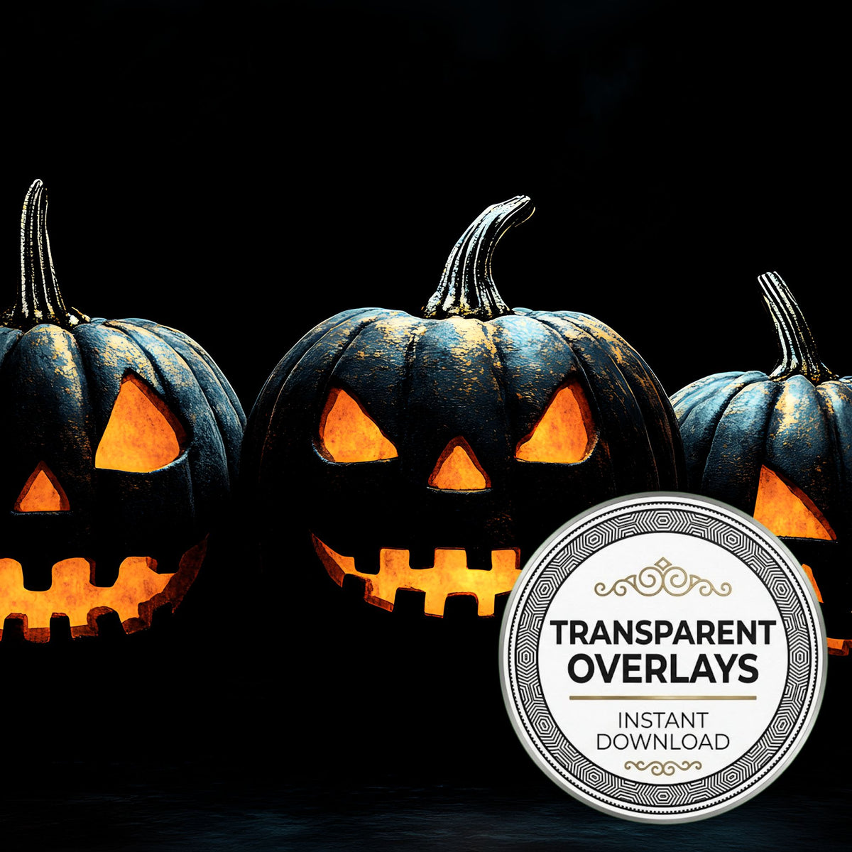 Halloween transparent PNG overlays for photo editing, cover preview
