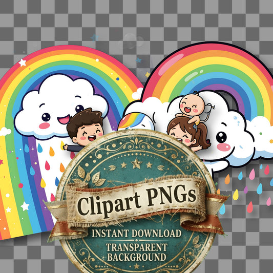 Happy Chibi Cloud Raining Clipart Pngs