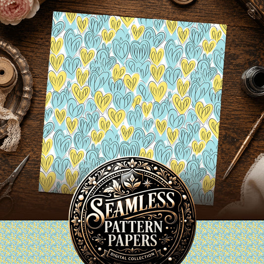 Heart Doodles Seamless Pattern