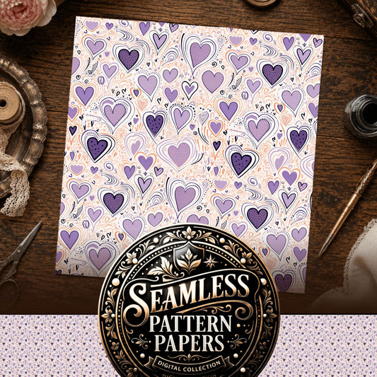 Heart Doodles Seamless Pattern