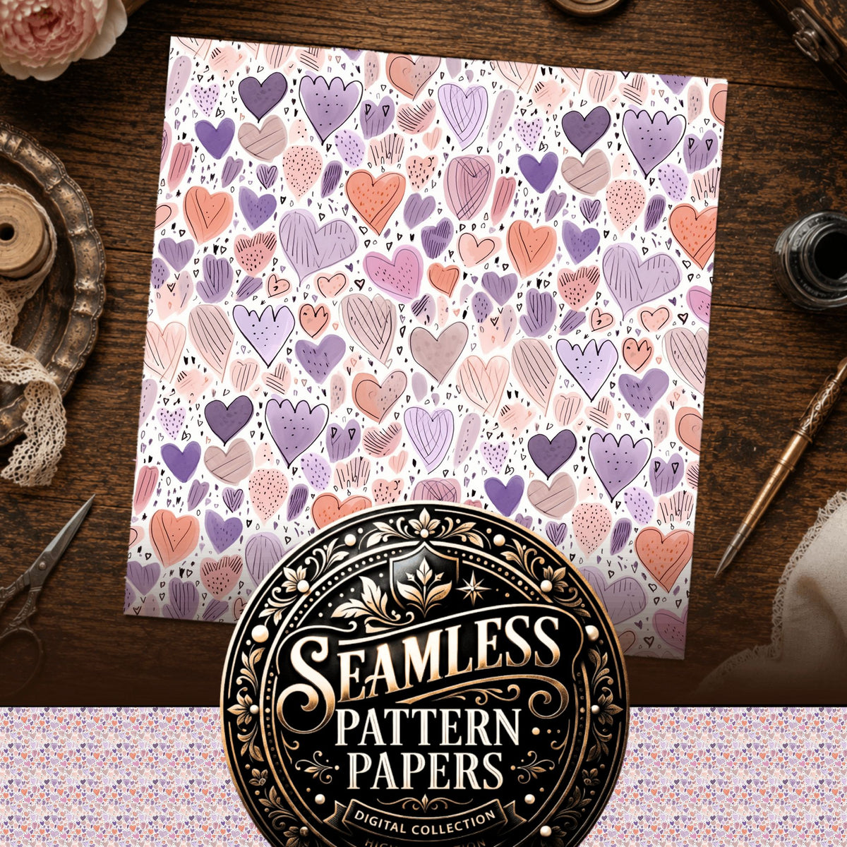 Hearts Seamless Pattern