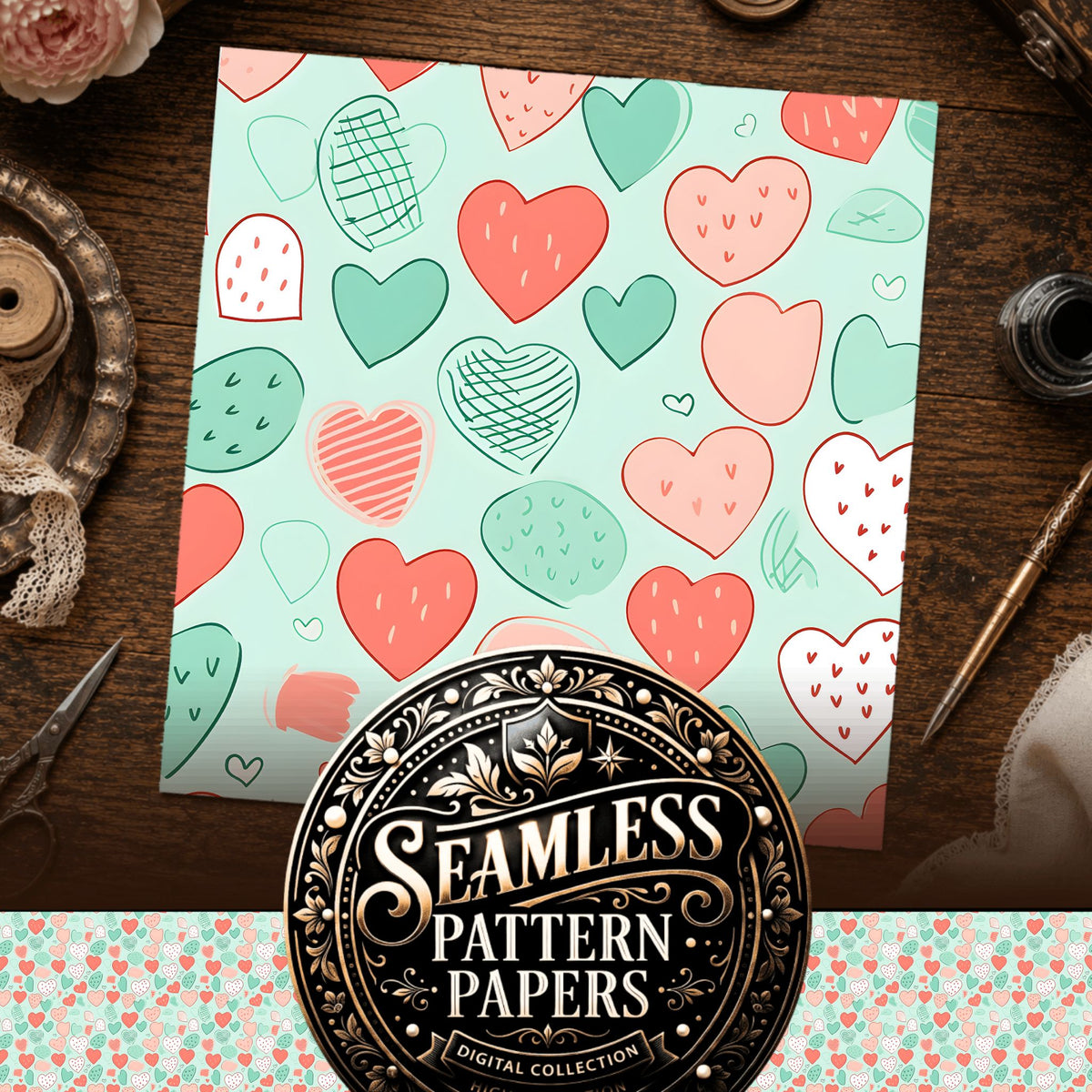 Hearts Seamless Pattern