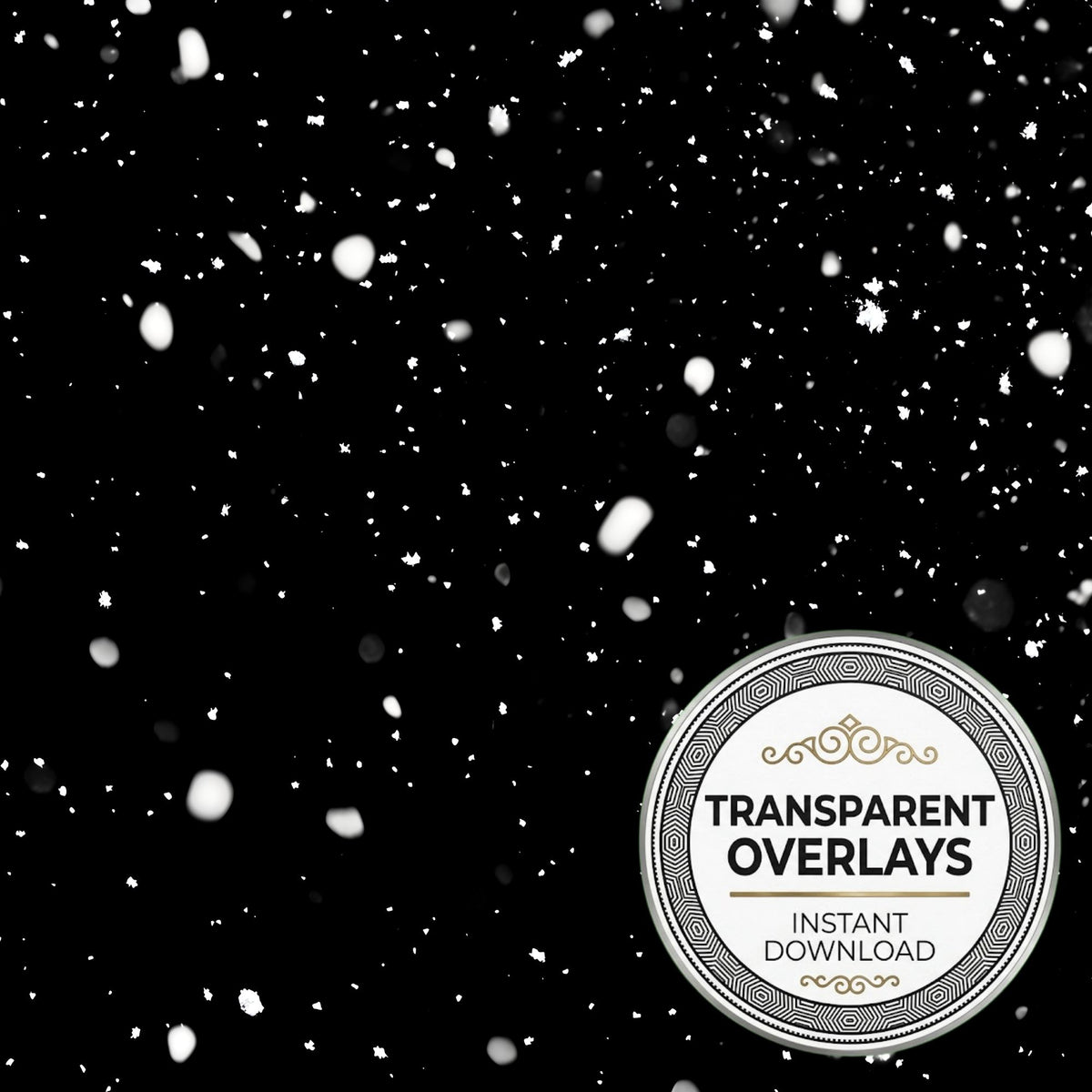 Heavy Snowfall transparent PNG overlays for photo editing, cover preview