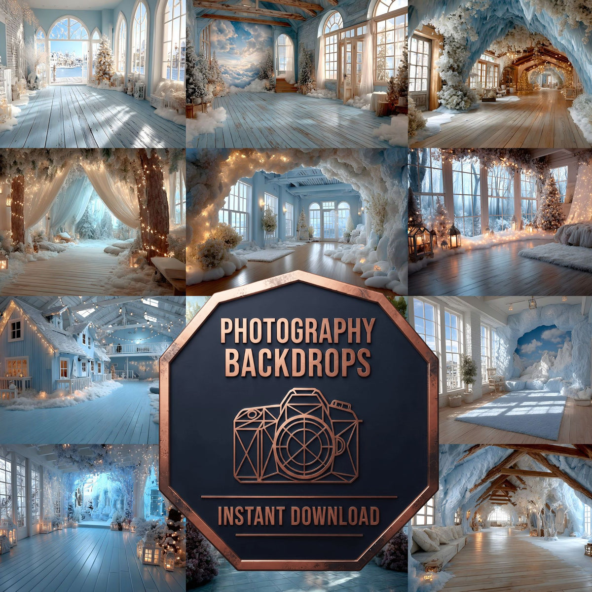 Indoor Winter Wonderland Backdrop Images