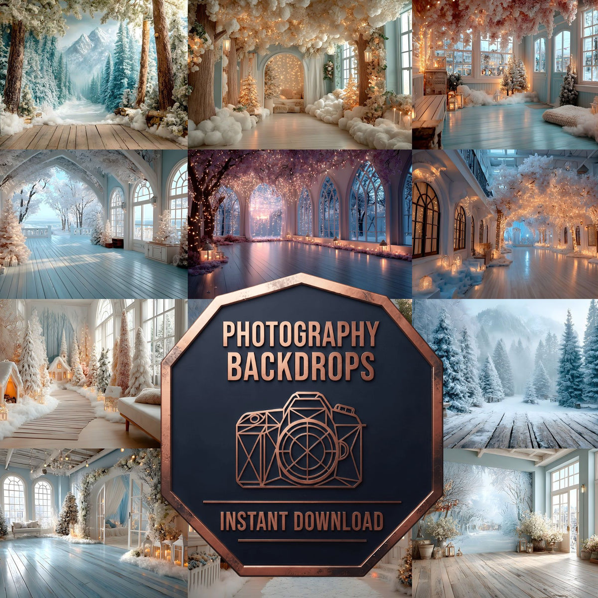 Indoor Winter Wonderland Backdrop Images