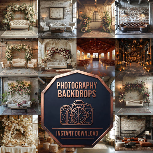 Industrial Wedding Backdrop Images