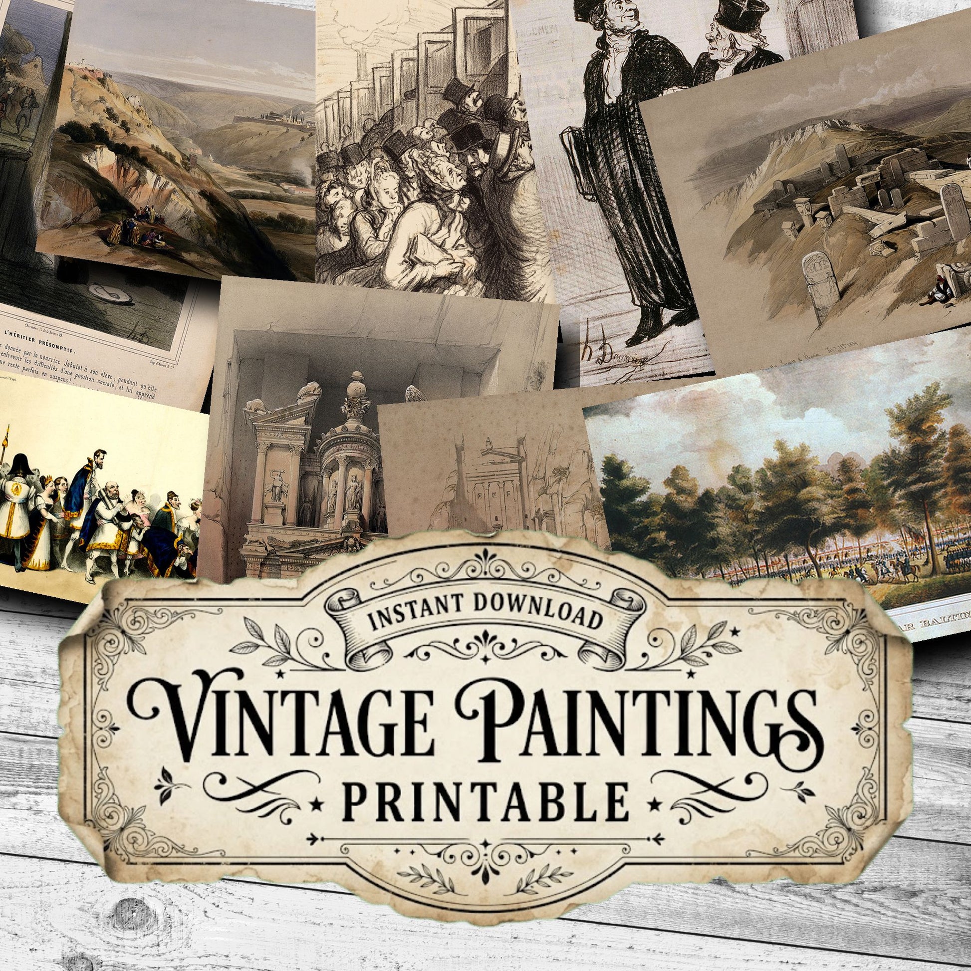 Lithographs Vintage Paintings