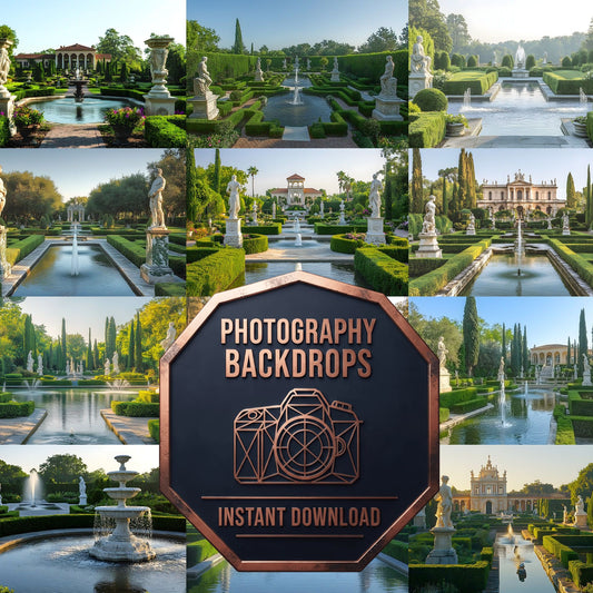 Luxurious Garden floral digital photography backdrops, preview of the downloadable set