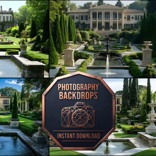 Luxury Estate digital photography backdrops, preview of the downloadable set