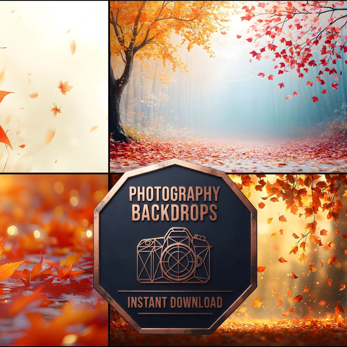 Maple Leaf Fall Golden Backdrop Images