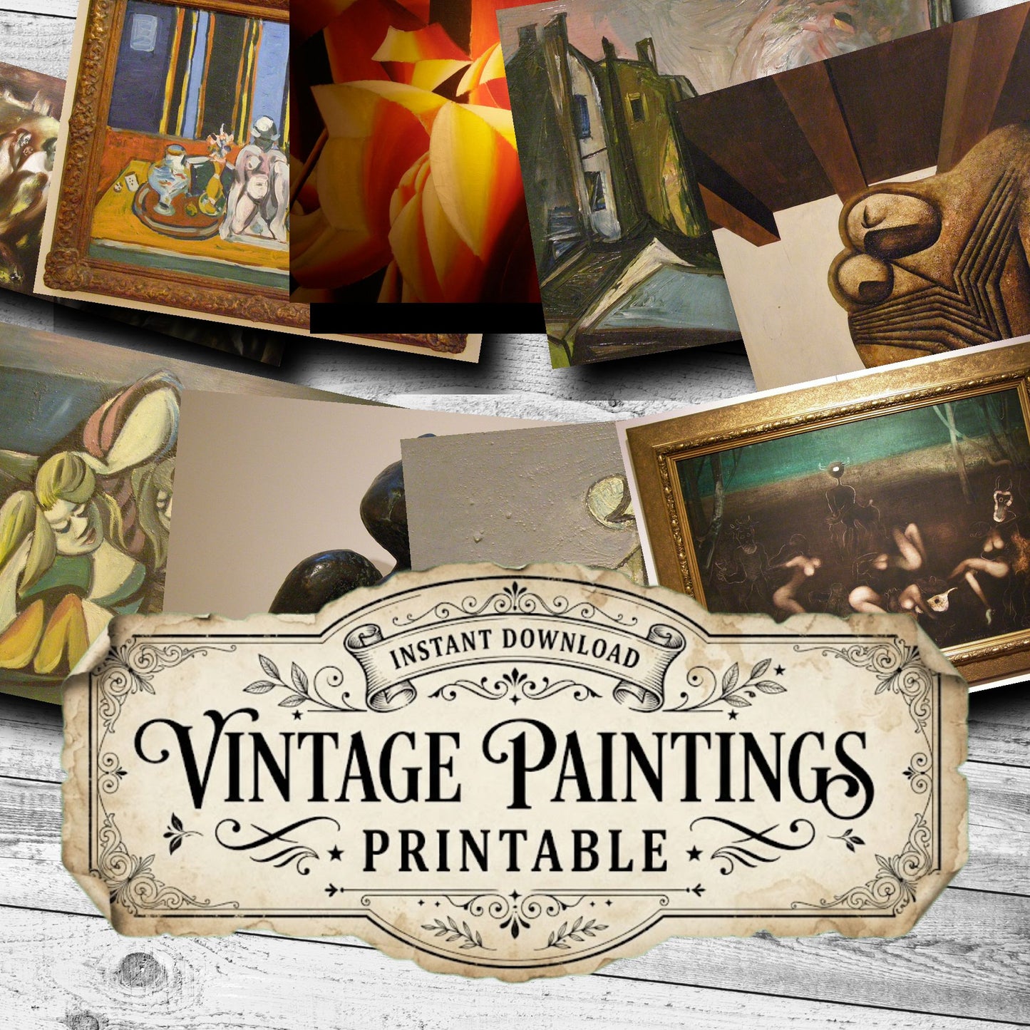 Martin Benka Beside Woodcutters 1940S Vintage Paintings