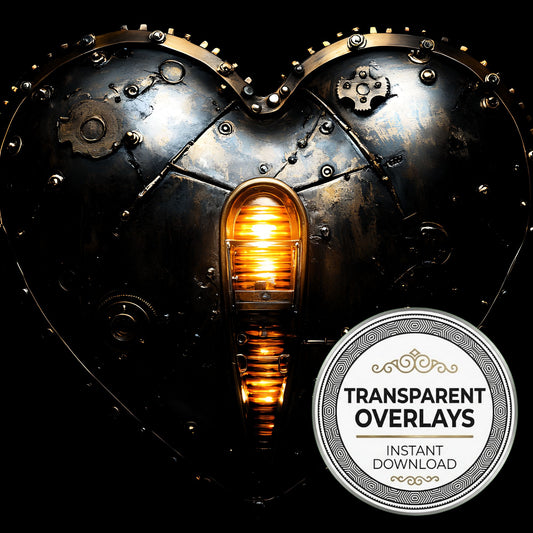 Mechanical Steampunk Heart Transparent Overlay Pngs