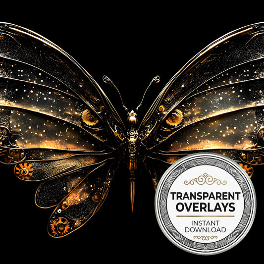 Mechanical Steampunk Wings Transparent Overlay Pngs