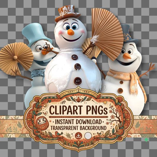 Melting Snowman Clipart Pngs