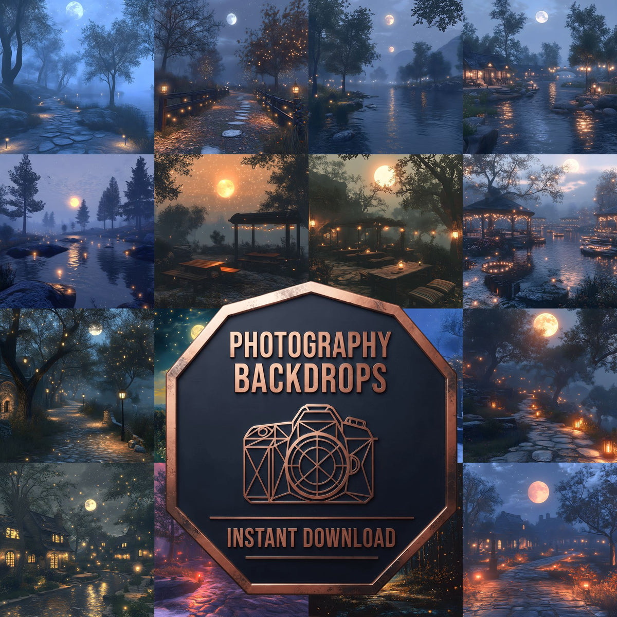 Moonlit Clearing Backdrop Images