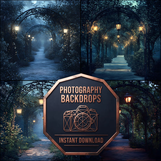 Moonlit Garden Backdrop Images