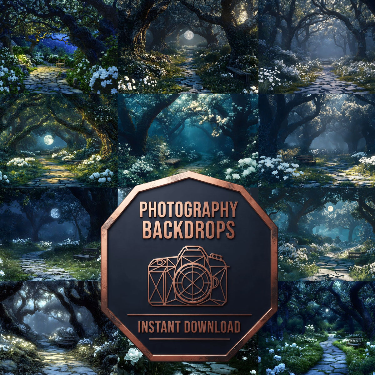 Moonlit Mysteriougarden Backdrop Images
