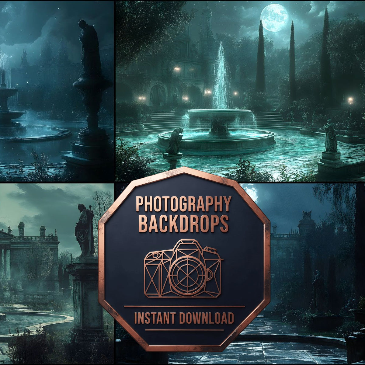 Moonlit Palace Backdrop Images