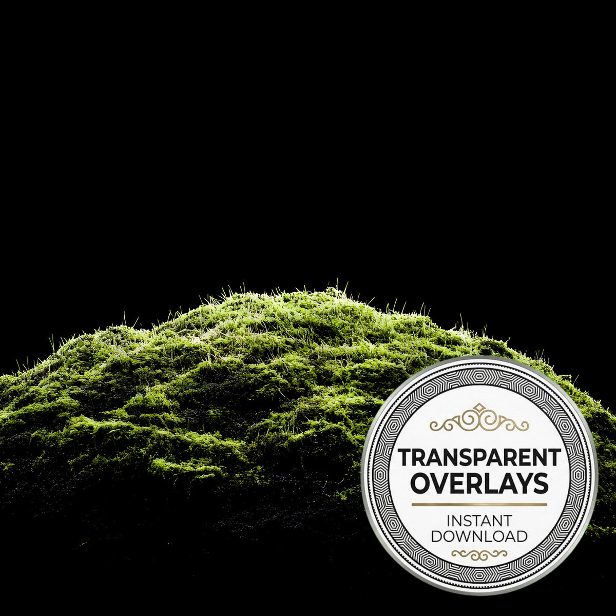 Mossy Hill Snowy Peak transparent PNG overlays for photo editing, cover preview