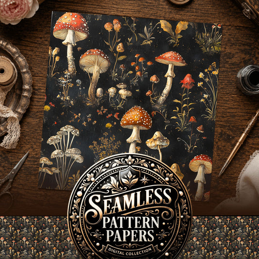 Mushrooms Seamless Pattern