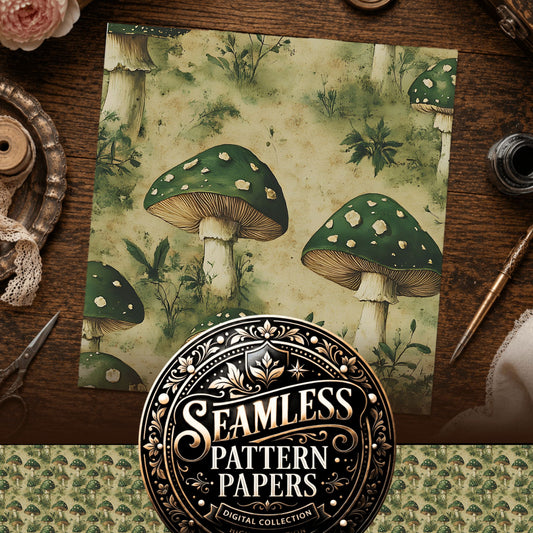 Mushrooms Seamless Pattern