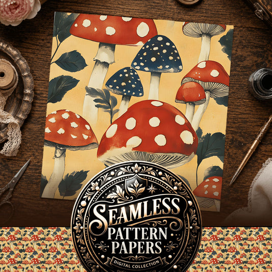 Mushrooms Seamless Pattern