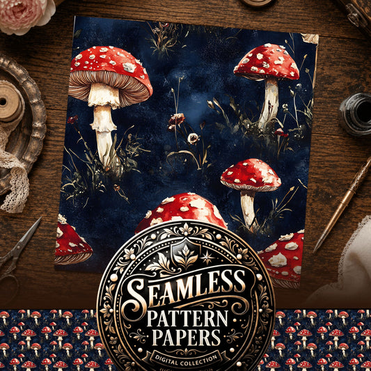 Mushrooms Seamless Pattern