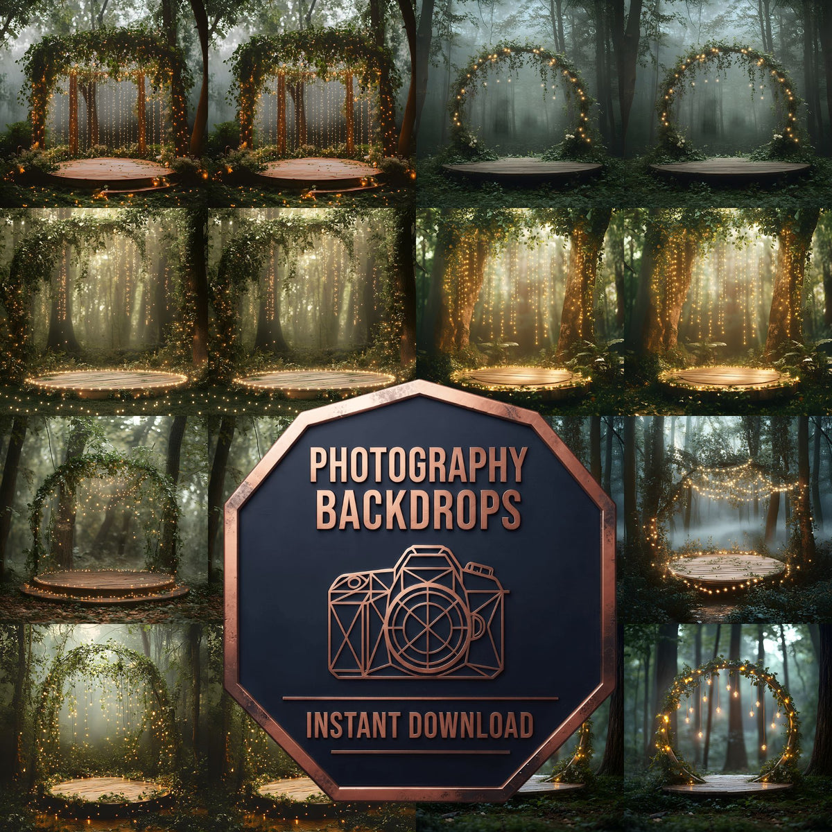 Mystical Forest Lights Backdrop Images