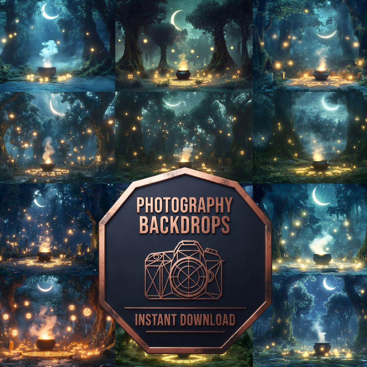 Mystical Witchcraft Forest Backdrop Images